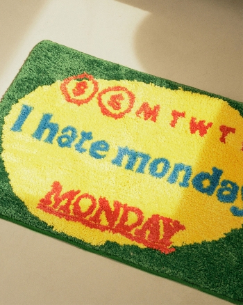 I Hate Monday Footmat Green Yellow
