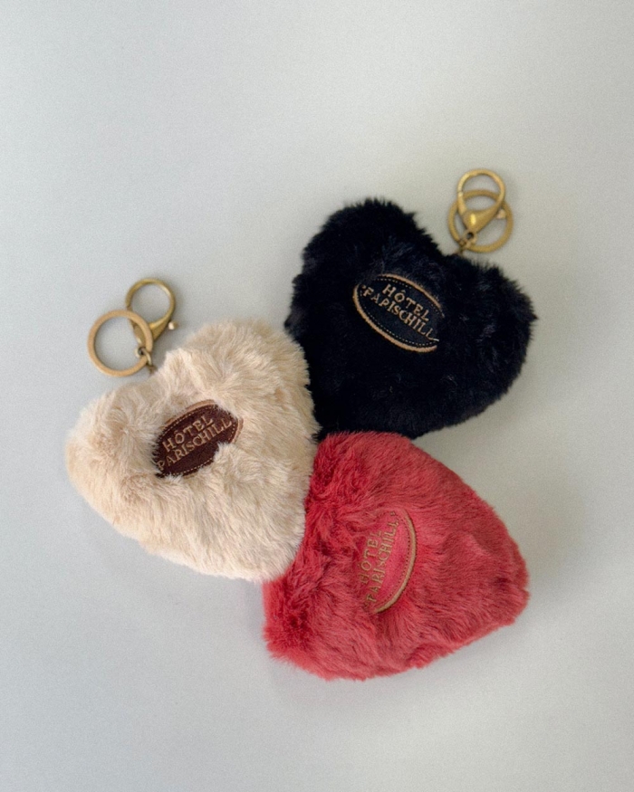 Fluffy Heart Keychain (3color)